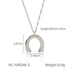 Women's Stainless Steel And Titanium Steel Water Wave Chain Ushaped Geometric Pendant Necklace And Earrings With Electroplating