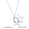 Women's Stainless Steel And Titanium Steel Water Wave Chain Ushaped Geometric Pendant Necklace With Electroplating