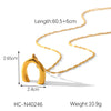 Women's Stainless Steel And Titanium Steel Water Wave Chain Ushaped Geometric Pendant Necklace With Electroplating
