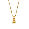 Women's Stainless Steel Animal Bear Pendant Twist Chain Necklace With Geometric Style And 18K Gold Plated Electroplating