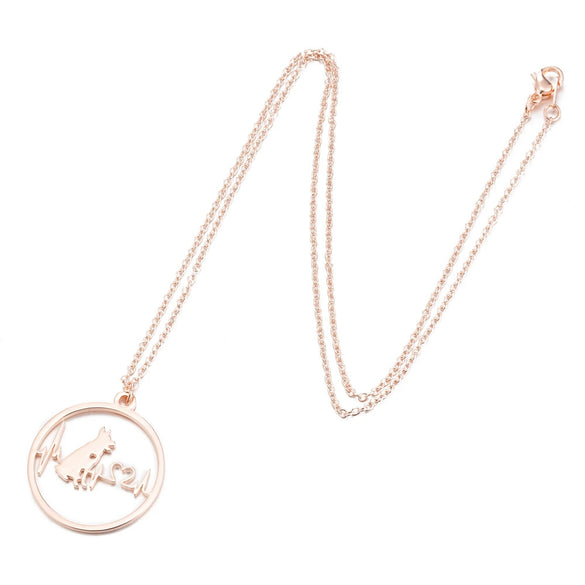 Women's Stainless Steel Animal Zodiac Pendant Necklace With Geometric Round Heart Design And Electroplated Finish