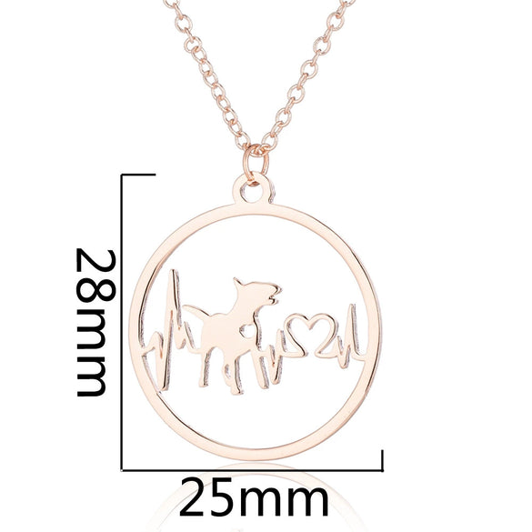 Women's Stainless Steel Animal Zodiac Pendant Necklace With Geometric Round Heart Design And Electroplated Finish