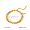 Women's Stainless Steel Ball Chain Bracelet With Geometric Pattern And Electroplating Treatment