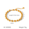 Women's Stainless Steel Ball Chain Geometric Pattern Electroplated Light Luxury Necklace And Bracelet