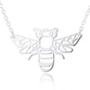Women's Stainless Steel Bee Pendant Necklace With Cut Out Animal Design And Electroplated O Chain