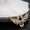 Women's Stainless Steel Bee Pendant Necklace With Cut Out Animal Design And Electroplated O Chain