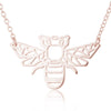 Women's Stainless Steel Bee Pendant Necklace With Cut Out Animal Design And Electroplated O Chain