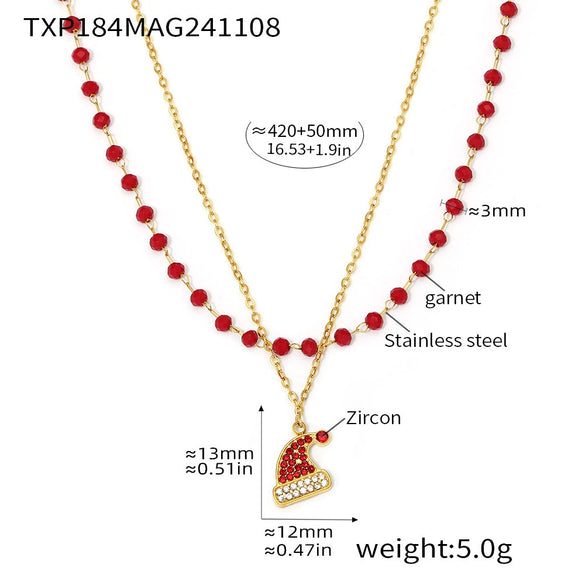 Women's Stainless Steel Bell Necklace And Bracelet Set With Electroplated Finish Light Luxury Fashion Jewelry
