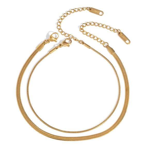 Women's Stainless Steel Blade Chain Snake Chain Geometric Anklet Fashion All Match Jewelry
