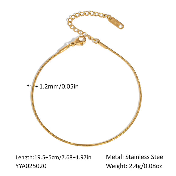 Women's Stainless Steel Blade Chain Snake Chain Geometric Anklet Fashion All Match Jewelry