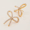 Women's Stainless Steel Bow Earrings With Electroplating