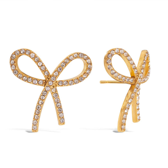 Women's Stainless Steel Bow Earrings With Electroplating