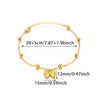 Women's Stainless Steel Bow Heart Tassel Anklet 18K Goldplated