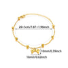 Women's Stainless Steel Bow Heart Tassel Anklet 18K Goldplated