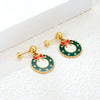 Women's Stainless Steel Bow Tie Earrings Cute Festive Christmas Wreath Inspired Holiday Jewelry
