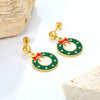 Women's Stainless Steel Bow Tie Earrings Cute Festive Christmas Wreath Inspired Holiday Jewelry
