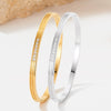 Women's Stainless Steel Bracelet With Diamond Stripe Furnace Vacuum Plating Jewelry