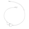 Women's Stainless Steel Bracelet With Double Heart Pendants And Electroplated Finish Simple Romantic Jewelry Design