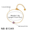 Women's Stainless Steel Bracelet With Floral Geometric Design Zircon Accents And 18K Vacuum Plated Finish