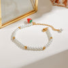 Women's Stainless Steel Bracelet With Fruit And Geometric Pattern And Strawberry Pendant Electroplated