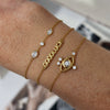 Women's Stainless Steel Bracelet With Geometric Letter Design And Zirconia Accent Electroplated Hypoallergenic Jewelry Gift Set