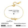Women's Stainless Steel Bracelet With Geometric Letter Design And Zirconia Accent Electroplated Hypoallergenic Jewelry Gift Set