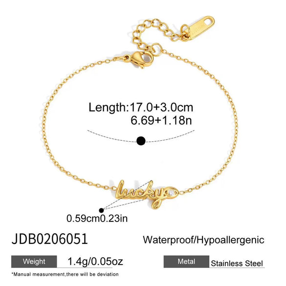 Women's Stainless Steel Bracelet With Geometric Letter Design And Zirconia Accent Electroplated Hypoallergenic Jewelry Gift Set