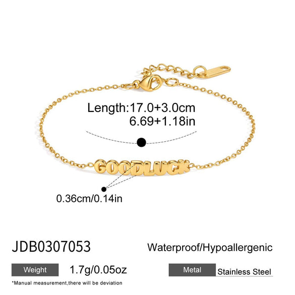 Women's Stainless Steel Bracelet With Geometric Letter Design And Zirconia Accent Electroplated Hypoallergenic Jewelry Gift Set
