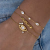 Women's Stainless Steel Bracelet With Geometric Letter Design And Zirconia Accent Electroplated Hypoallergenic Jewelry Gift Set