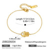Women's Stainless Steel Bracelet With Geometric Letter Design And Zirconia Accent Electroplated Hypoallergenic Jewelry Gift Set