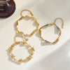 Women's Stainless Steel Bracelet With 18K Gold Plating Five Point Star And Water Drop Geometric Design With Zircon Inlay