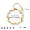 Women's Stainless Steel Bracelet With 18K Gold Plating Five Point Star And Water Drop Geometric Design With Zircon Inlay