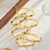 Women's Stainless Steel Bracelet With 18K Gold Vacuum Plating Heart And Rhombus Design Zircon Rhinestone Accents