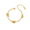 Women's Stainless Steel Bracelet With 18K Vacuum Plating Hollow Butterfly Geometric Design Light Luxury Fashion Jewelry