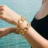 Women's Stainless Steel Bracelet With Water Drop Heart Design Geometric Style Vacuum Plated Jewelry