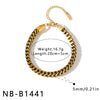 Women's Stainless Steel Braided Rope Bracelet With Geometric Design And 18K Vacuum Plated Finish Fashion Jewelry