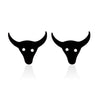 Women's Stainless Steel Bull Head Zodiac Earrings With Electroplated Finish Minimalist Animal Jewelry