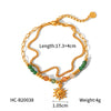 Women's Stainless Steel Butterfly Beaded Bracelet With Natural Stone Electroplated Animal Geometric Design