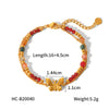 Women's Stainless Steel Butterfly Beaded Bracelet With Natural Stone Electroplated Animal Geometric Design