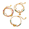 Women's Stainless Steel Butterfly Beaded Bracelet With Natural Stone Electroplated Animal Geometric Design