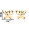 Women's Stainless Steel Butterfly Earrings With Electroplated Insect Design Simple Stylish Animal Fashion Jewelry