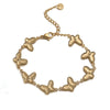 Women's Stainless Steel Butterfly Geometric Style Electroplated Bracelet Hand Jewelry