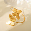 Women's Stainless Steel Butterfly Open Bracelet With Electroplating Treatment Light Luxury Elegant Style