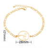 Women's Stainless Steel Butterfly Snowflake Elephant Love Couple Moon Star Bracelet With Electroplating Patterned With Animals And Zodiac