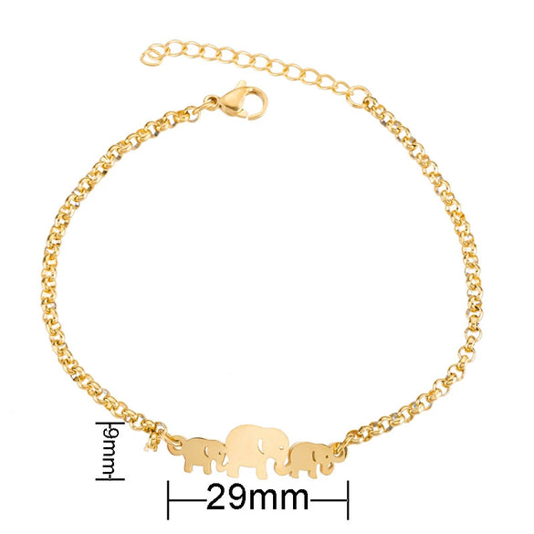 Women's Stainless Steel Butterfly Snowflake Elephant Love Couple Moon Star Bracelet With Electroplating Patterned With Animals And Zodiac