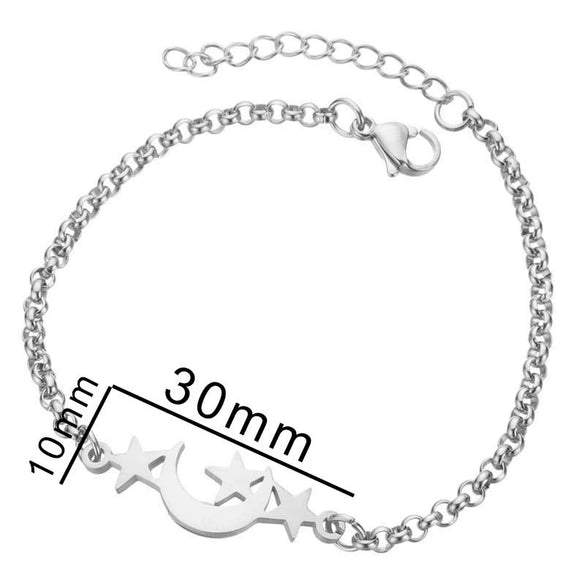 Women's Stainless Steel Butterfly Snowflake Elephant Love Couple Moon Star Bracelet With Electroplating Patterned With Animals And Zodiac
