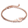 Women's Stainless Steel Butterfly Snowflake Elephant Love Couple Moon Star Bracelet With Electroplating Patterned With Animals And Zodiac