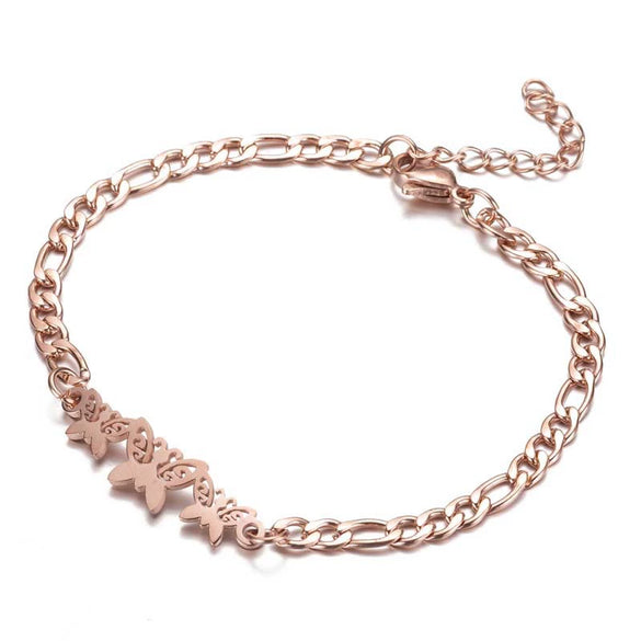 Women's Stainless Steel Butterfly Snowflake Elephant Love Couple Moon Star Bracelet With Electroplating Patterned With Animals And Zodiac