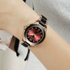 Women's Stainless Steel Case Ceramic Strap Round Dial Fashion Watch