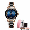 Women's Stainless Steel Case Ceramic Strap Round Dial Fashion Watch
